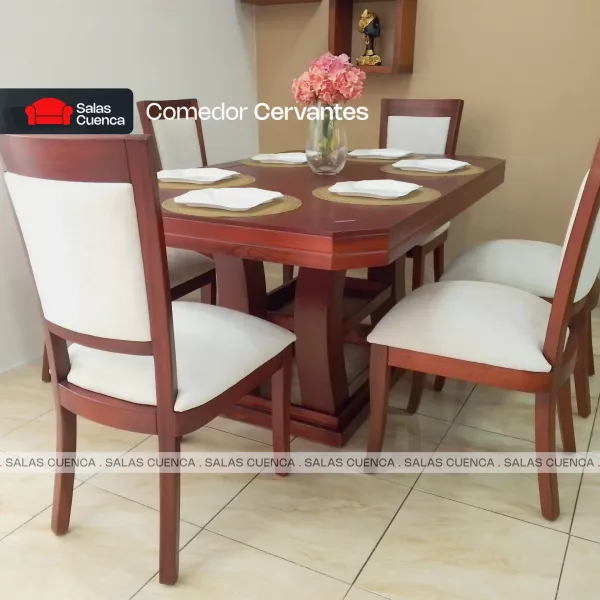 COMEDOR CERVANTES 6 SILLAS BEIGE