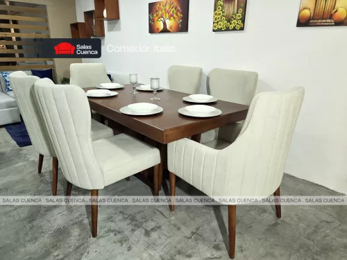COMEDOR ITALIA 6 SILLAS BEIGE COMEDOR ITALIA 6 SILLAS BEIGE