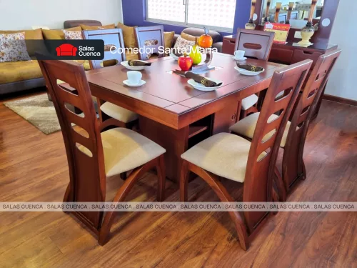 COMEDOR SANTA MARÍA 6 SILLAS CEREZO COMEDOR SANTA MARÍA 6 SILLAS CEREZO