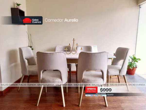 COMEDOR AURELIO 6 SILLAS DANTA