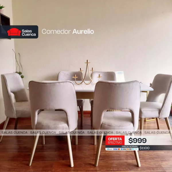 COMEDOR AURELIO 6 SILLAS DANTA