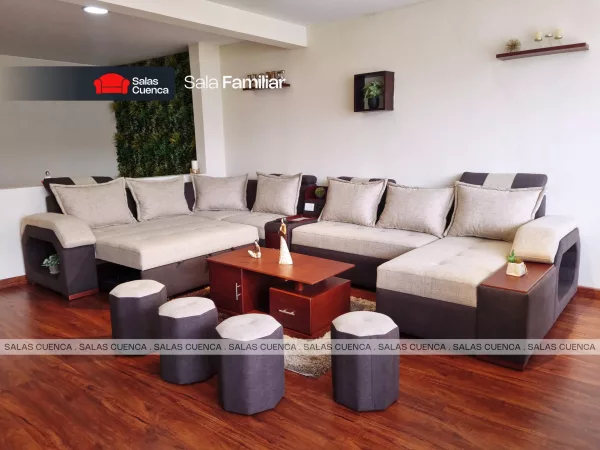 SALA FAMILIAR BEIGE + CHOCOLATE FULL Sala Familiar