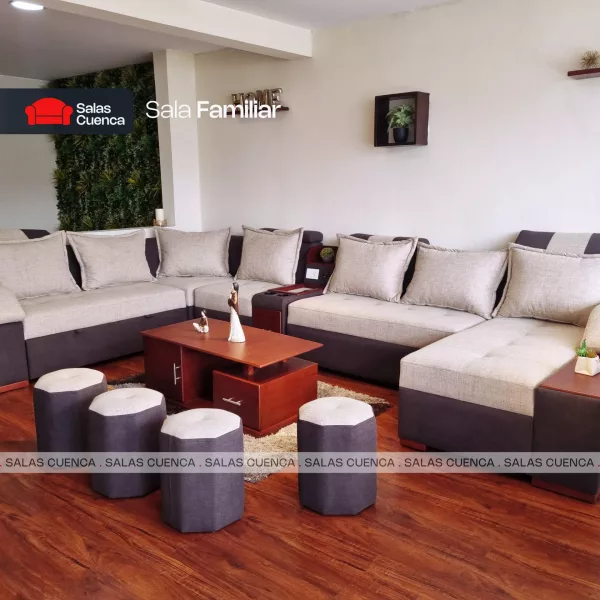 SALA FAMILIAR BEIGE + CHOCOLATE