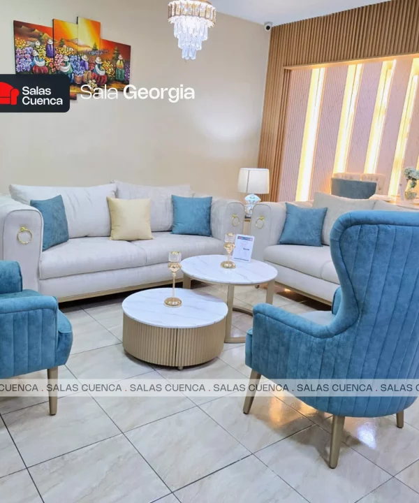 SALA GEORGIA BEIGE + AZUL CLARO