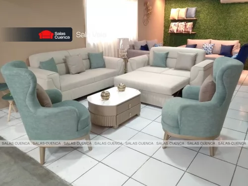 SALA VELA BEIGE + VERDE HUMO on