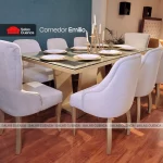 COMEDOR EMILIO 8 SILLAS DANTA + GRIS
