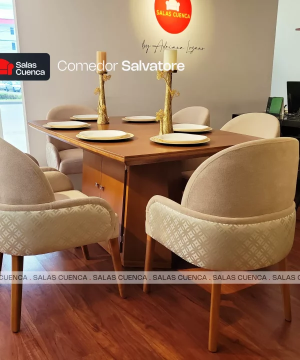COMEDOR SALVATORE 6 SILLAS BEIGE