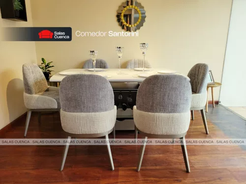 COMEDOR SANTORINI 6 SILLAS GRIS + DANTA COMEDOR SANTORINI 6 SILLAS GRIS + DANTA