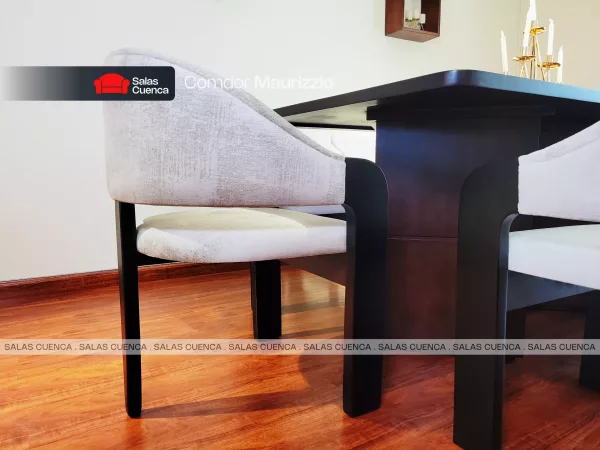 COMEDOR MAURIZZIO 8 PUESTOS PLATA + GRIS 5 Comedor Maurizzio 8 sillas