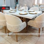 COMEDOR CATALINA 6 SILLAS BEIGE + DANTA