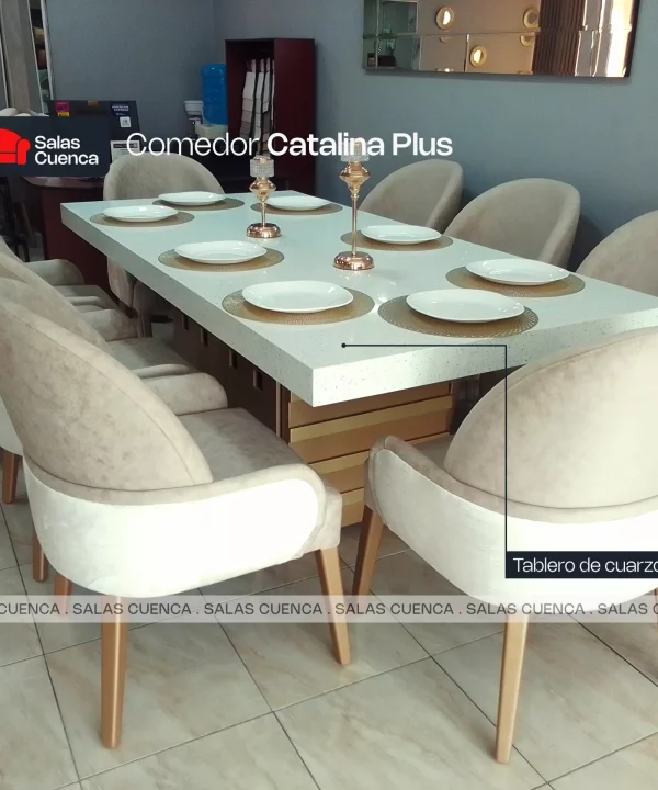 COMEDOR CATALINA PLUS 8 SILLAS BEIGE