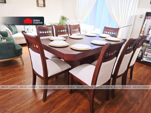 COMEDOR VICENTICO 8 SILLAS BEIGE