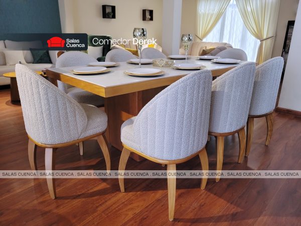 COMEDOR DEREK 8 SILLAS BEIGE