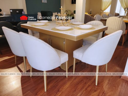 COMEDOR FABRIZZIO 6 SILLAS PLATA