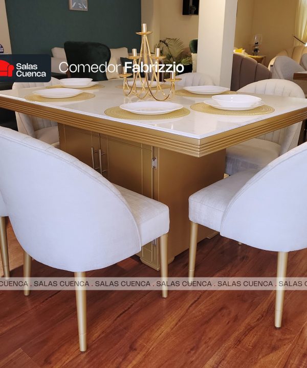 COMEDOR FABRIZZIO 6 SILLAS PLATA