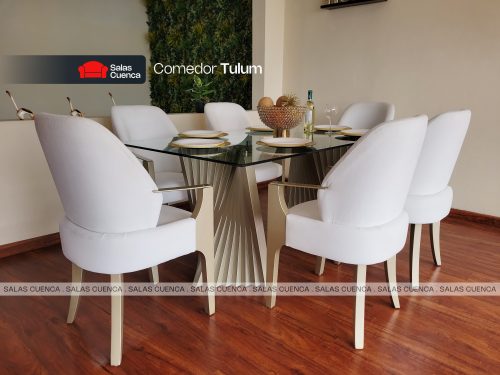 COMEDOR TULUM 6 SILLAS BLANCO
