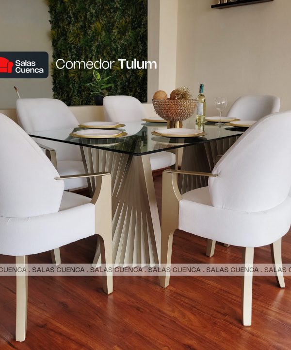 COMEDOR TULUM 6 SILLAS BLANCO