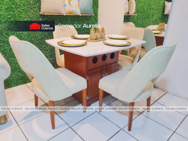 COMEDOR AURELIO 4 SILLAS BEIGE COMEDOR AURELIO 4 SILLAS BEIGE