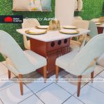 COMEDOR AURELIO 4 SILLAS BEIGE